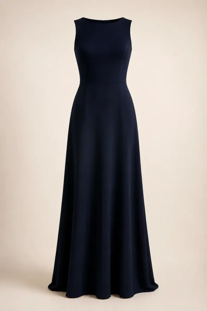 Imagen editorial de referencia de Aupuls vestido largo de noche sin mangas